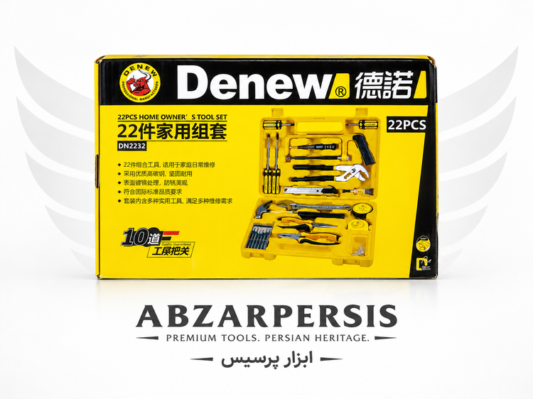جعبه ابزار خانگی ۲۲ پارچه دنو(Denew)